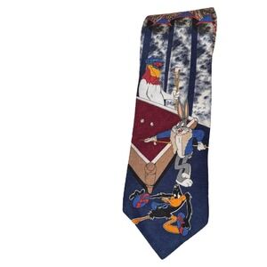 Looney Tunes Necktie Bugs Bunny Daffy Duck Sylvester Billiards‎ Tie